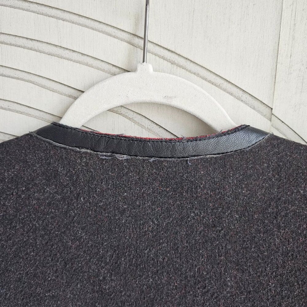 Wool Leather Block Long Fall Jacket - image 7